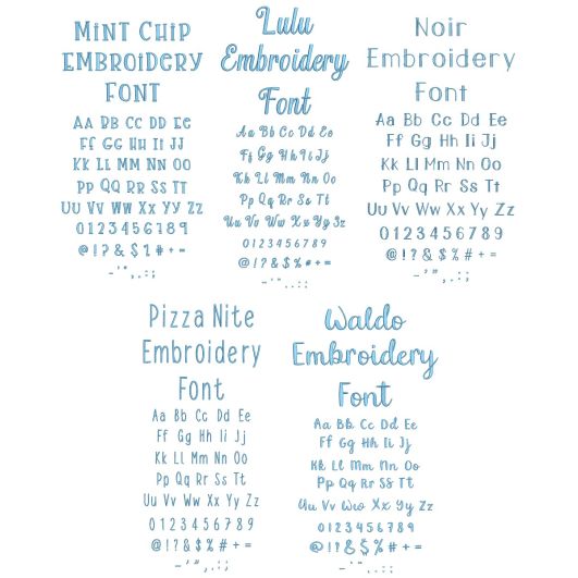 Quarter Inch Font Bundle 19 | Machine Embroidery Designs by JuJu