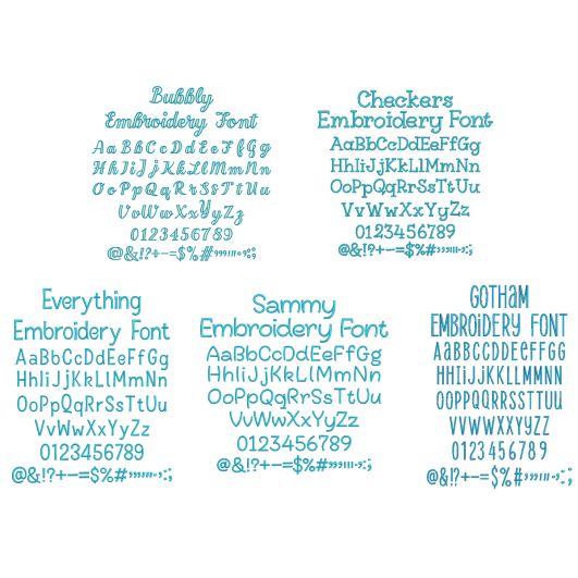 Quarter Inch Font Bundle 7 | Machine Embroidery Designs by JuJu