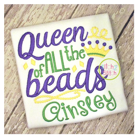 Queen of All the Beads Embroidery | Machine Embroidery Designs by JuJu