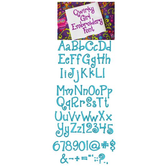 Quirky Girl Embroidery Font Machine Embroidery Designs by JuJu