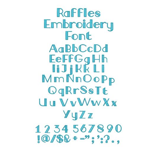 Raffles Embroidery Font | Machine Embroidery Designs by JuJu