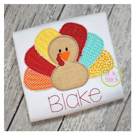 Rag Tag Turkey Boy Applique | Machine Embroidery Designs by JuJu