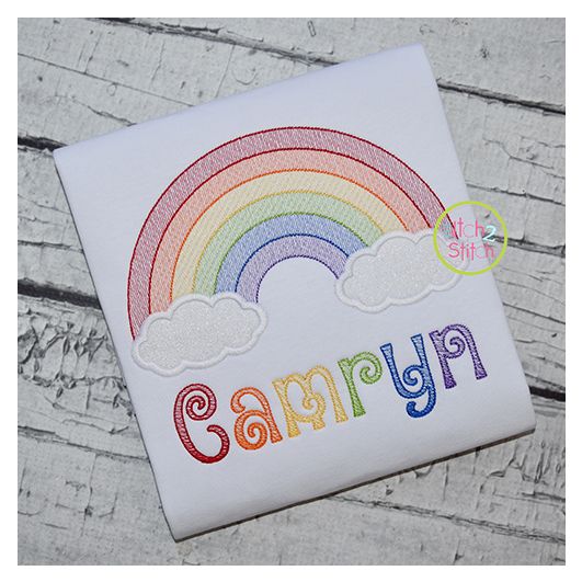 Rainbow Clouds Applique | Machine Embroidery Designs by JuJu