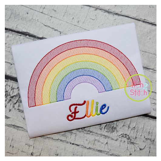 Rainbow Sketch Embroidery | Machine Embroidery Designs by JuJu