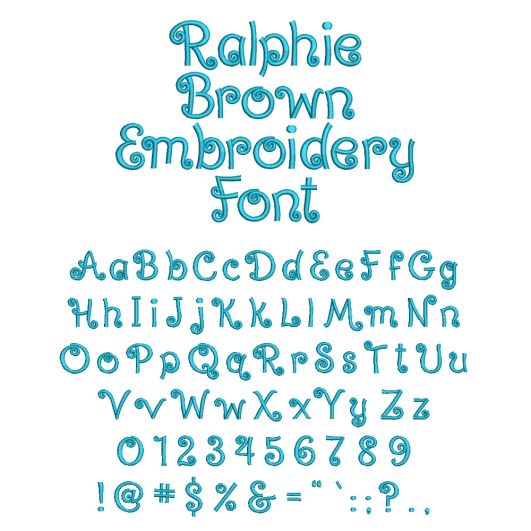 Ralphie Brown Embroidery Font Machine Embroidery Designs by JuJu