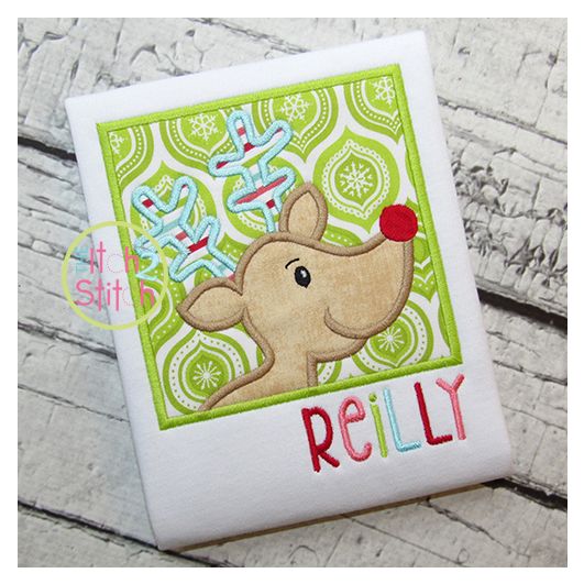 Reindeer Box Applique | Machine Embroidery Designs by JuJu