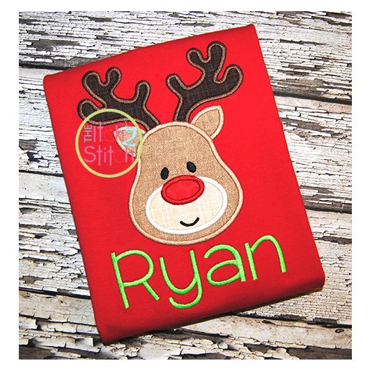 Reindeer Face Applique | Machine Embroidery Designs by JuJu