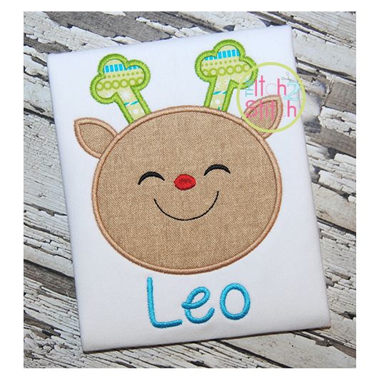 Reindeer Face 2 Applique | Machine Embroidery Designs by JuJu