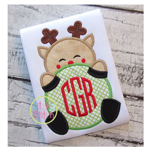 Reindeer Peeker Applique | Machine Embroidery Designs by JuJu