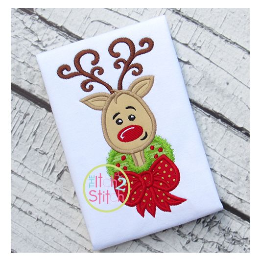 Reindeer Wreath Applique | Machine Embroidery Designs by JuJu