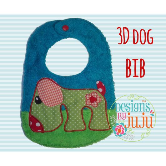 Retro Dog Bib | Machine Embroidery Designs by JuJu