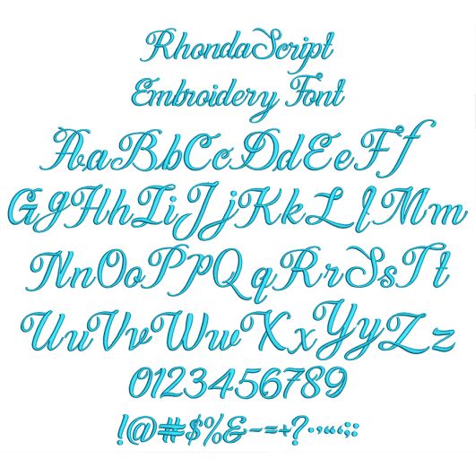 Rhonda Script Embroidery Font | Machine Embroidery Designs by JuJu
