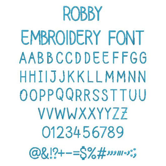 Robby Embroidery Font | Machine Embroidery Designs by JuJu