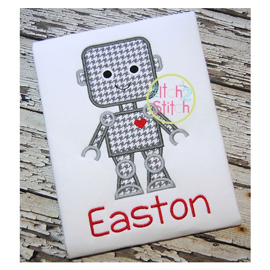 Robot Boy Applique | Machine Embroidery Designs by JuJu