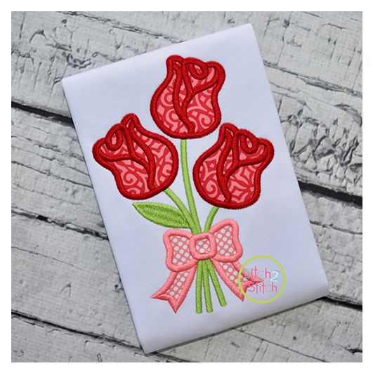 Rose Bouquet Applique | Machine Embroidery Designs by JuJu
