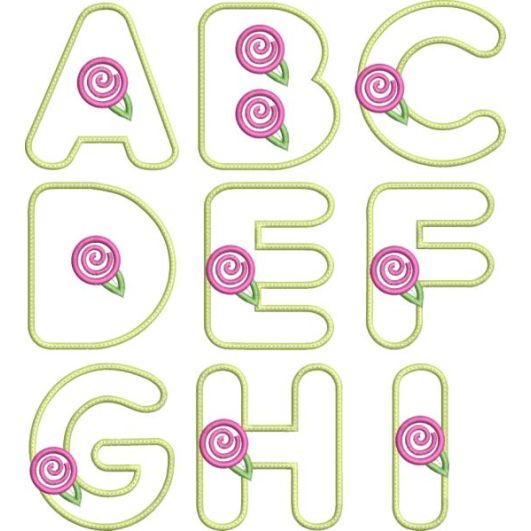Rosebud Applique Font
