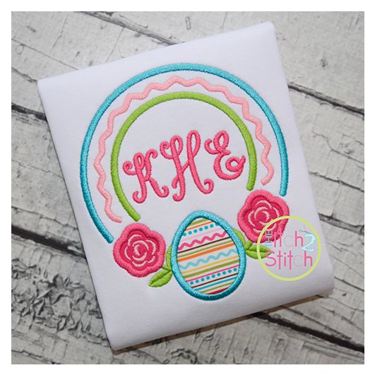 Rose Egg Frame Applique | Machine Embroidery Designs by JuJu