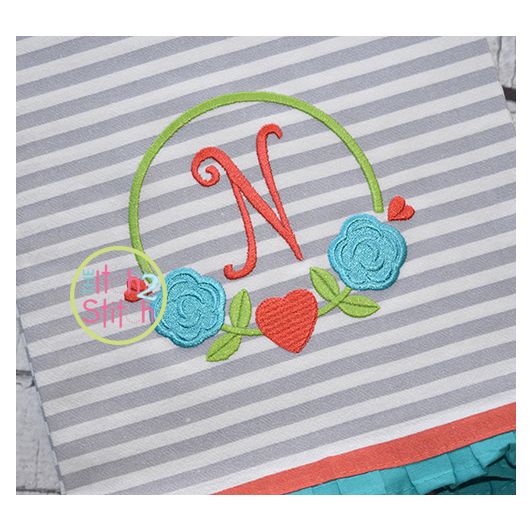 Rose Heart Frame Embroidery | Machine Embroidery Designs by JuJu
