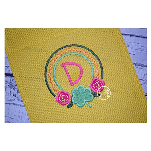 Rose Shamrock Frame Applique | Machine Embroidery Designs by JuJu