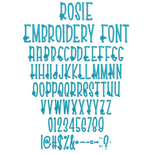 Rosie Embroidery Font | Machine Embroidery Designs by JuJu