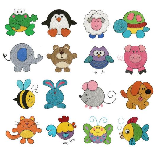 Round Up The Critters Filled Animals Machine Embroidery Designs by JuJu