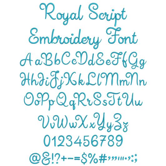 Royal Script Embroidery Font | Machine Embroidery Designs by JuJu