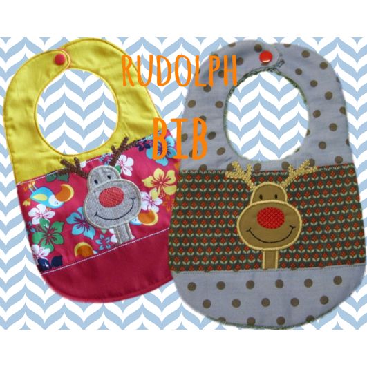 Rudolph Bib | Machine Embroidery Designs by JuJu