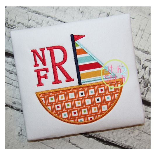 Sailboat Applique | Machine Embroidery Designs by JuJu