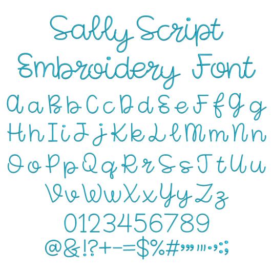 Sally Script Embroidery Font | Machine Embroidery Designs by JuJu