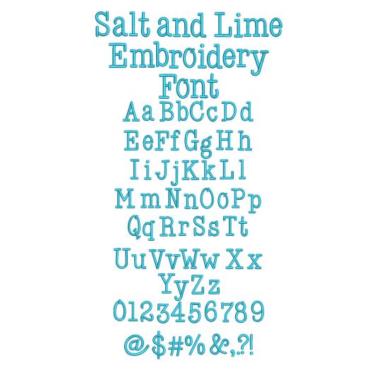 Salt and Lime Embroidery Font | Machine Embroidery Designs by JuJu