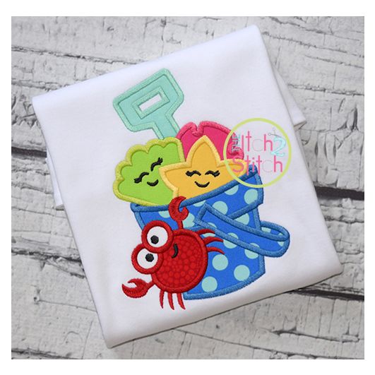 Sand Pail Creatures Applique | Machine Embroidery Designs by JuJu