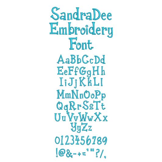 Sandra Dee Font Machine Embroidery Designs By JuJu