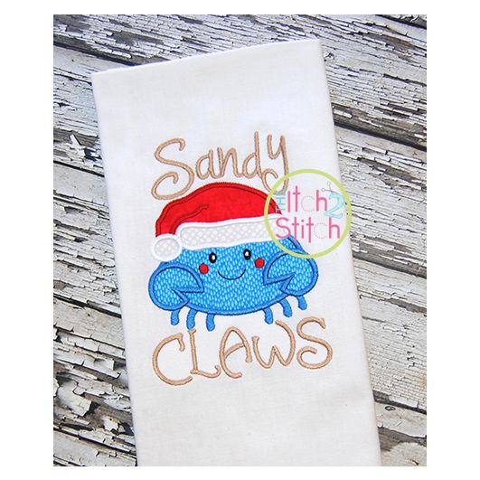 Sandy Claws Crab Applique | Machine Embroidery Designs by JuJu