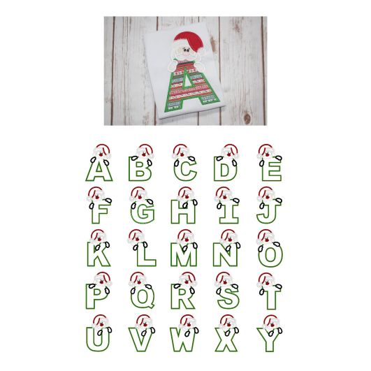 Santa Alphabet Applique | Machine Embroidery Designs by JuJu