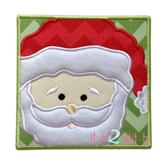 Santa Box Applique | Machine Embroidery Designs by JuJu