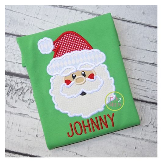 Santa Face 2 Applique | Machine Embroidery Designs by JuJu