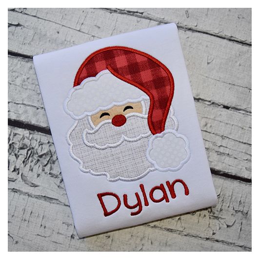 Santa Fluffy Hat Applique | Machine Embroidery Designs by JuJu