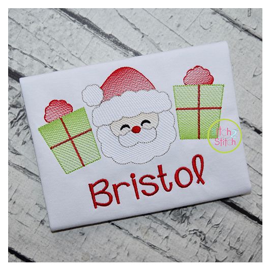 Santa Gifts Trio Sketch Embroidery | Machine Embroidery Designs by JuJu