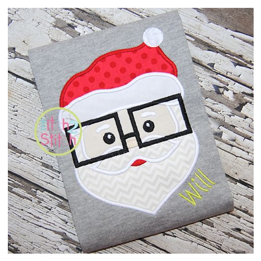Santa Glasses Applique | Machine Embroidery Designs by JuJu