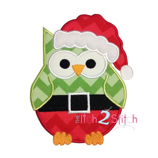 Santa Owl Applique | Machine Embroidery Designs by JuJu