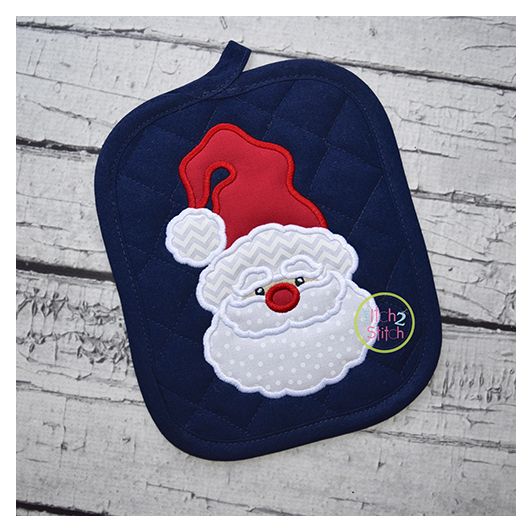 Santa Face Whimsical Hat Applique | Machine Embroidery Designs by JuJu