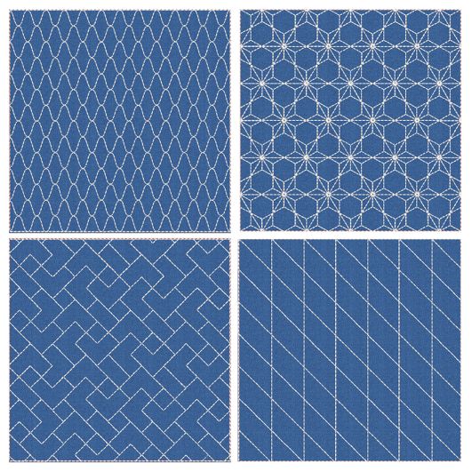 Sashiko Quilt Blocks 13 Machine Embroidery Designs by JuJu