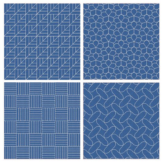 Sashiko Quilt Blocks 14 Machine Embroidery Designs by JuJu