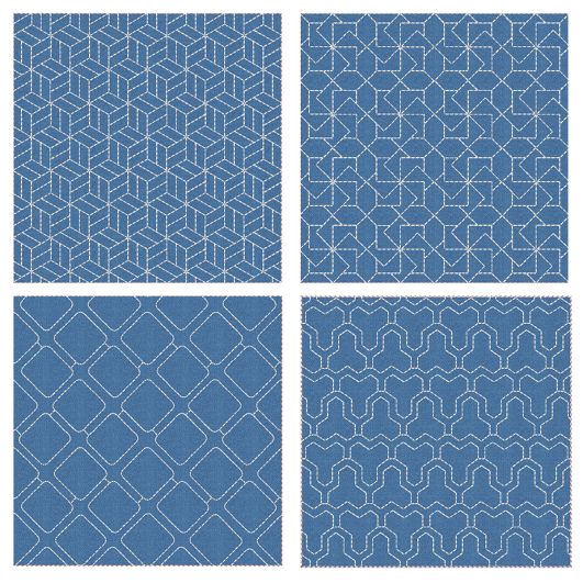Sashiko Quilt Blocks 16 Machine Embroidery Designs by JuJu