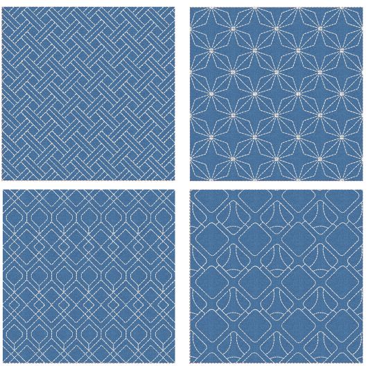 Sashiko Quilt Blocks 17 Machine Embroidery Designs by JuJu