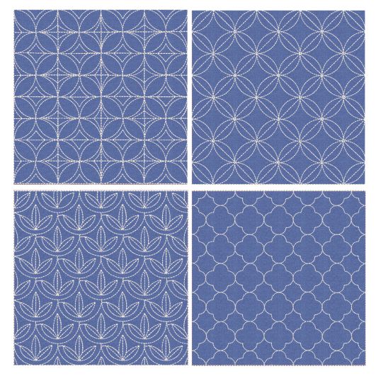 Sashiko Quilt Blocks 6 Machine Embroidery Designs by JuJu