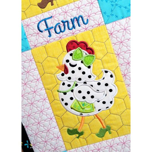 ITH Sassy Chickens Wall Hanging | Machine Embroidery Designs by JuJu