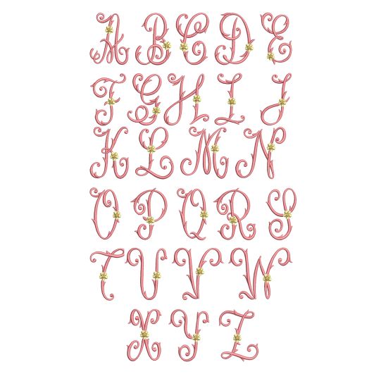 Satin Vintage Monogram Machine Embroidery Designs by JuJu