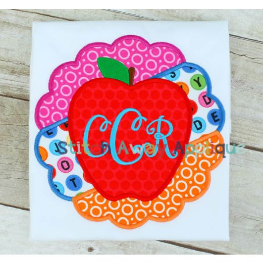 Scallop Apple | Machine Embroidery Designs by JuJu