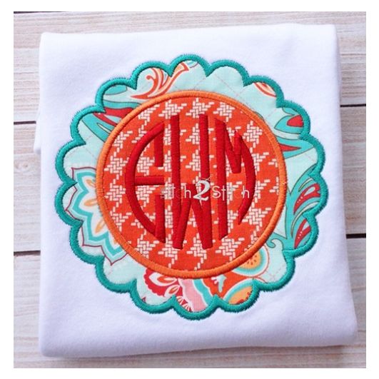 Scalloped Circle 2 Applique | Machine Embroidery Designs by JuJu
